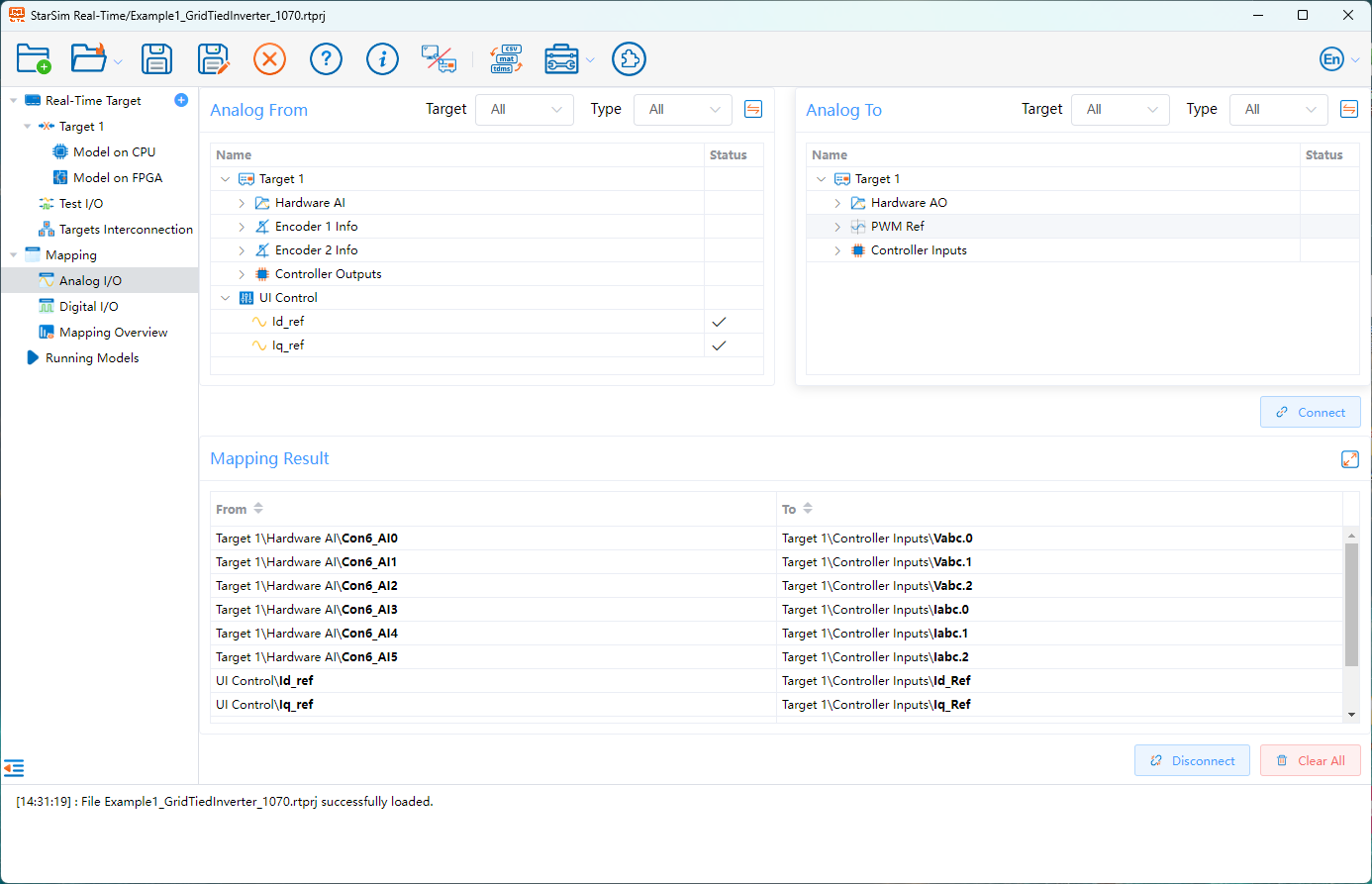 Visualized one-click configuration for I/O